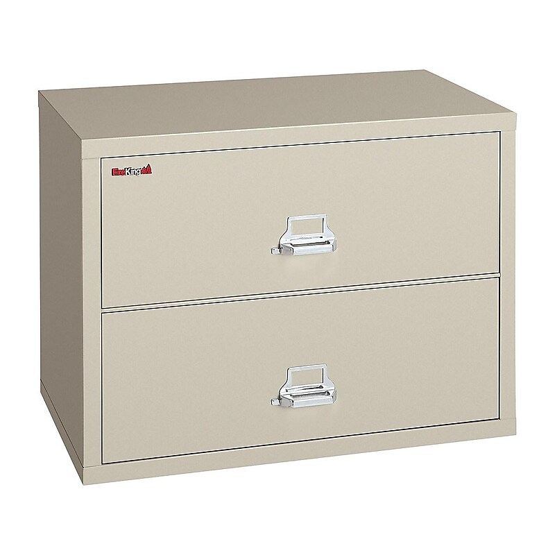 FireKing Classic 2-Drawer Lateral File Cabinet, Fire Resistant, Letter/Legal, Beige, 37.5"W (2-3822-CPA) image 1