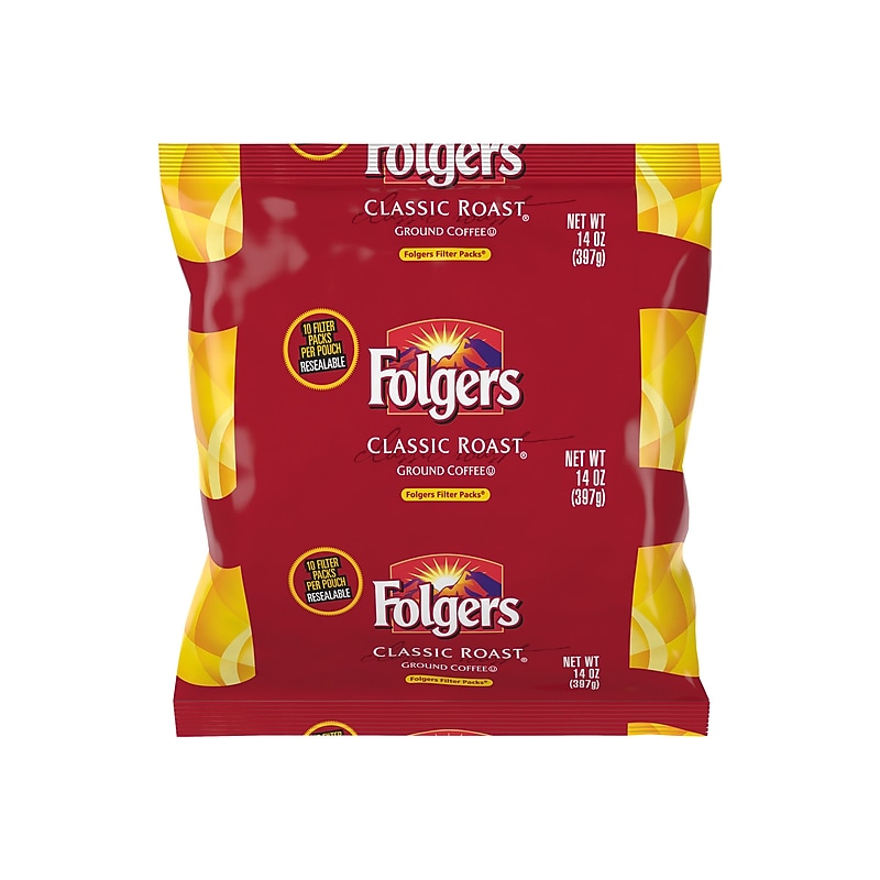 Folgers Classic Roast Filter Packs Coffee, Medium Roast, 40/Carton (10117) image 1