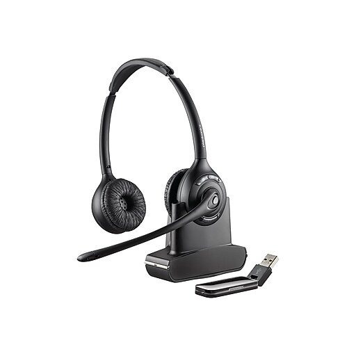 Plantronics Savi W420 OvertheHead Duo USB Wireless Headset at Staples