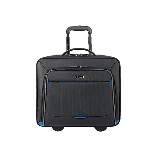 Solo New York Ascend Active Laptop Rolling Briefcase, Black/Blue Polyester (TCC9024/20) at Staples