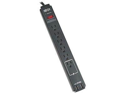 Tripp Lite Protect It! 6-Outlet Surge Protector, 6′ Cord (TLP606USBB) Simolary simolary.com
