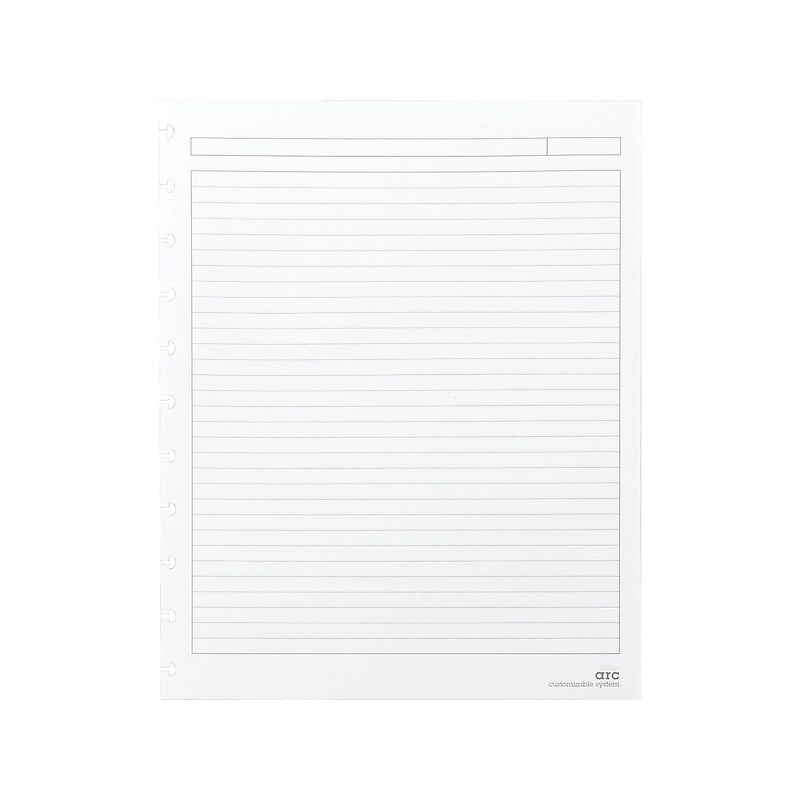 Staples Premium Arc Notebook System Refill Paper, 8.5" x 11", 50 Sheets, Narrow Ruled, White (19992) image 1