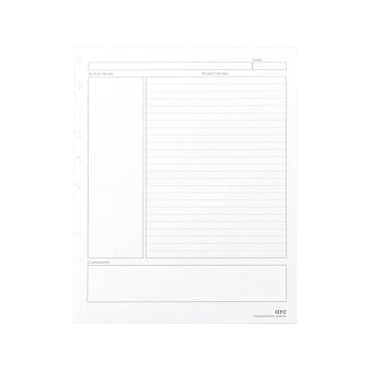 Staples Premium Arc Notebook System Refill Paper, 8.5" x 11", 50 Sheets, College Ruled, White (20021)