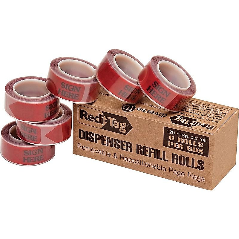 Redi-Tag Sign Here Flags, Red, 1.88" Wide, 720/Pack (91012) image 1