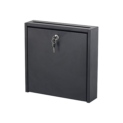 Safco Wall Mounted Steel Interoffice Mailbox, Black (4258BL) Staples