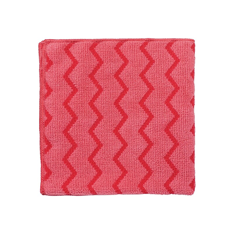 Rubbermaid HYGEN Microfiber Cleaning Rags, 16" x 16", Red, 12 Rags/Pack (FGQ62000RD00) image 1