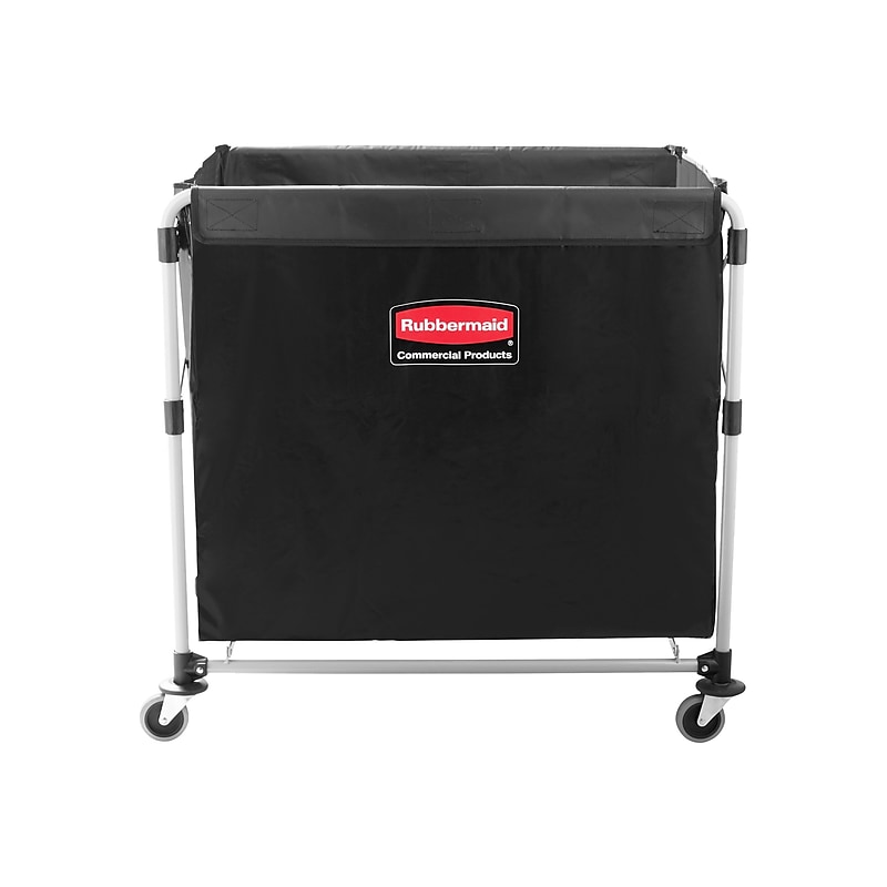 Rubbermaid Commercial Products Executive Series Waste Management Waste Cart, Black Vinyl/Metal (1881750) image 1