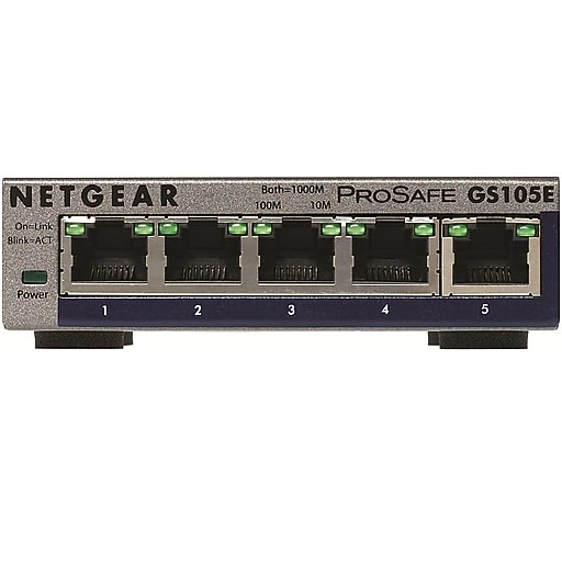 Netgear ProSafe 5Port Gigabit Smart Switch, Gray (GS105E