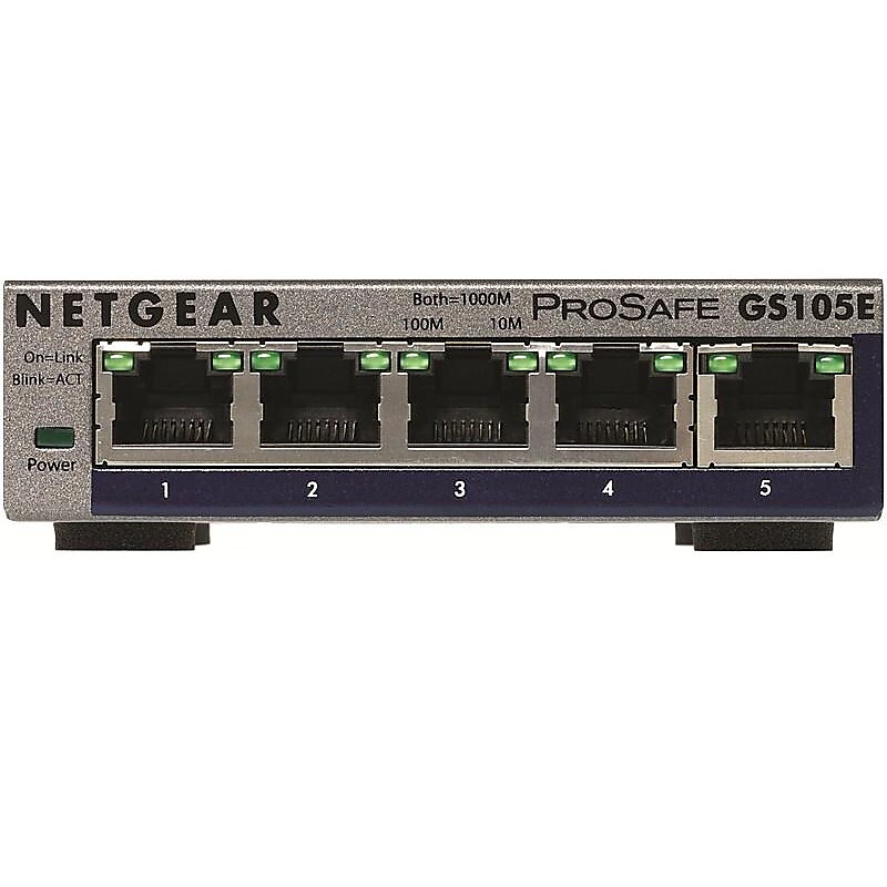 Netgear ProSafe 5-Port Gigabit Ethernet Smart Switch, Gray (GS105E-200NAS) image 1