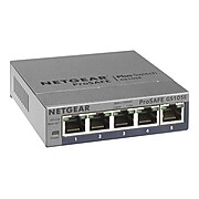 NETGEAR 5-Port Gigabit Ethernet Plus Switch (GS105Ev2) - Desktop, and ProSAFE Limited Lifetime Protection