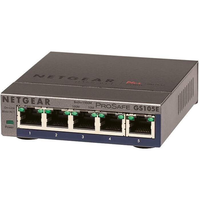 Netgear ProSafe 5-Port Gigabit Ethernet Smart Switch, Gray (GS105E