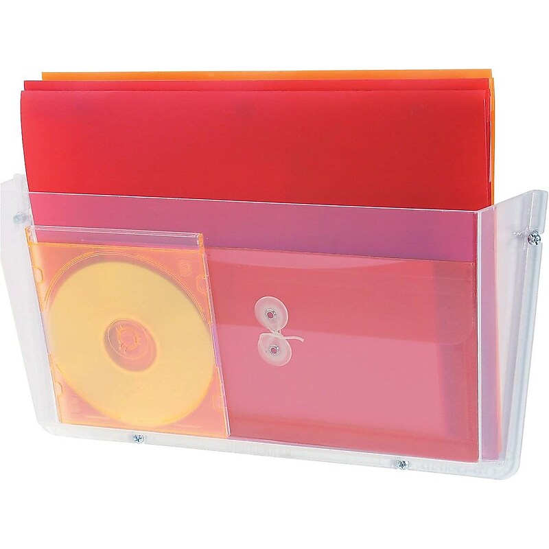 Deflect-O DocuPocket 1-Pocket Plastic Wall File, Clear (63201) image 1