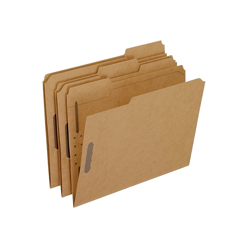 Pendaflex Kraft Fastener Folders, 2 Fasteners, 1/3 Cut Tabs, Letter,50/Box (PFXFK212) image 1
