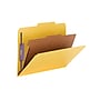 Smead Pressboard Classification Folders with SafeSHIELD Fasteners, 2" Expansion, Letter Size, 1 Divider, Yellow, 10/Box (13734)~#|#~sp43812408_sc7