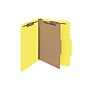 Smead Pressboard Classification Folders with SafeSHIELD Fasteners, 2" Expansion, Letter Size, 1 Divider, Yellow, 10/Box (13734)~#|#~sp43812409_sc7