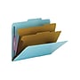 Smead Pressboard Classification Folders with SafeSHIELD Fasteners, 2" Expansion, Letter Size, 2 Dividers, Blue, 10/Box  (14030)~#|#~sp43812424_sc7