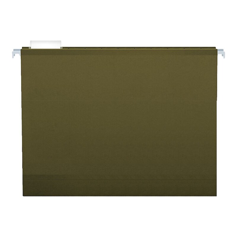 Pendaflex Reinforced Hanging File Folders, 5-Tab, 4" Expansion, Letter Size, Standard Green, 25/Box (PFX 04152x4) image 1