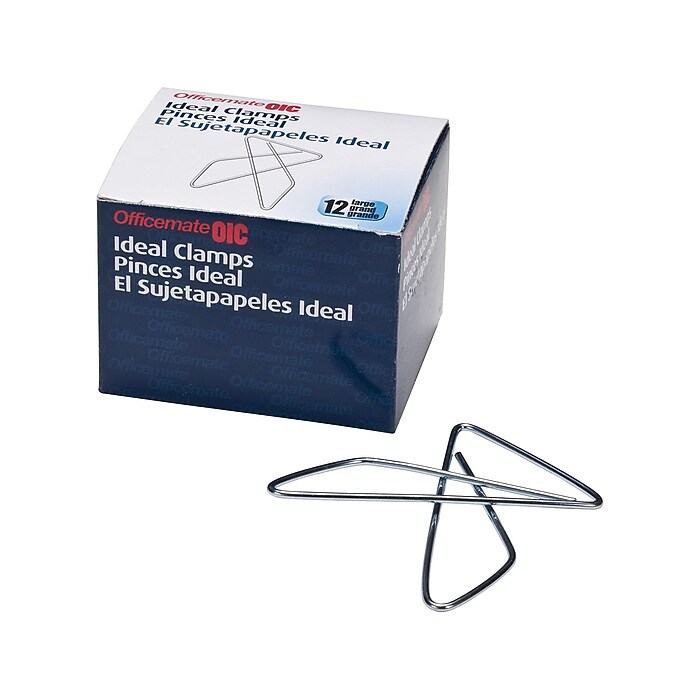 Officemate Butterfly Clamps, #1, Silver, 12/Box (99966