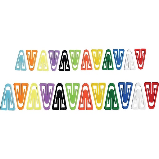 ADVANTUS Medium Plastic Paper Clips, 1 Inch, Assorted Colors, Box