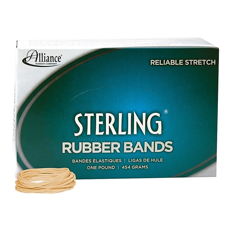 Alliance Rubber Sterling Multi-Purpose #16 Rubber Bands, 2.5" x 0.0625", Natural Crepe, 2300/Pack (24165) image 1