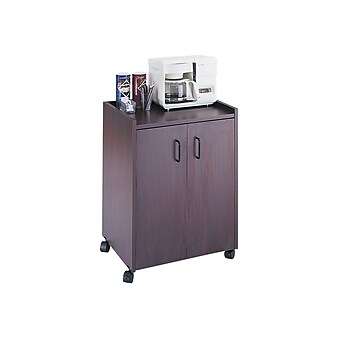 Safco Wood Mobile Kitchen Cart with Lockable Wheels, Mahogany (8953MH)