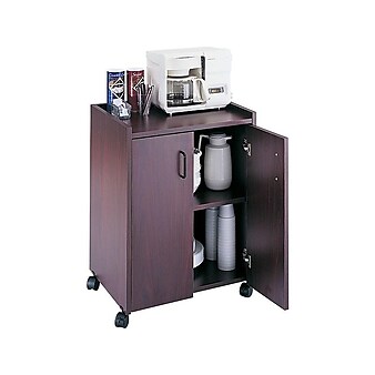 Safco Wood Mobile Kitchen Cart with Lockable Wheels, Mahogany (8953MH)