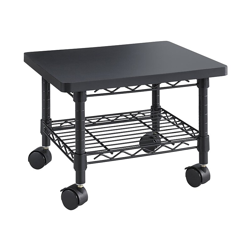 Safco Under-Desk Mixed Materials Mobile Printer Stand with Lockable Wheels, Black (5206BL) image 1
