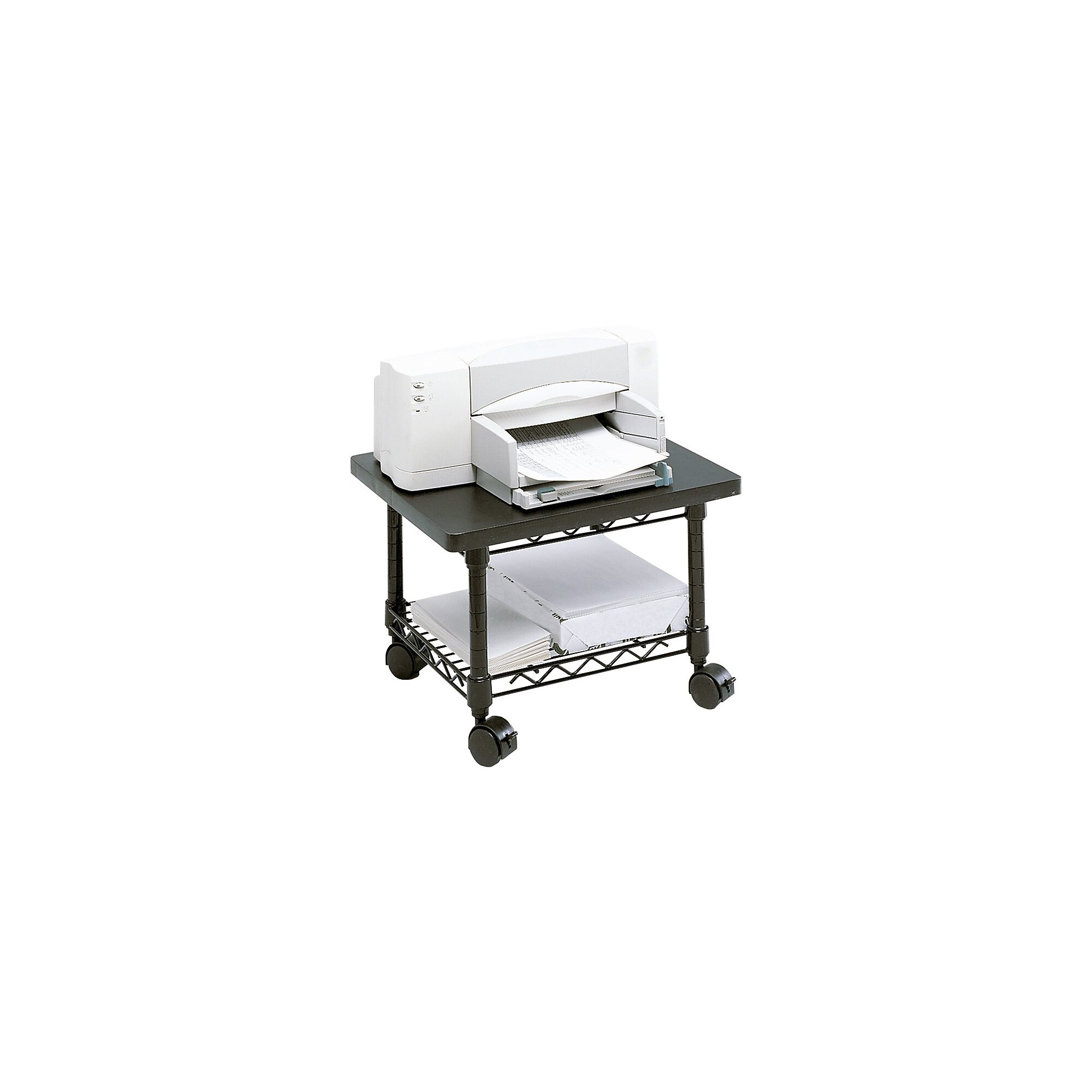 Safco Under-Desk Mixed Materials Mobile Printer Stand with Lockable Wheels, Black (5206BL) Sansujyuku sansujyuku.com