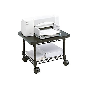 Safco Under-Desk Mixed Materials Mobile Printer Stand with Lockable Wheels, Black (5206BL)