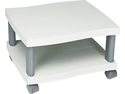 Safco Wave 2-Shelf Plastic/Poly Mobile Printer Stand with Lockable Wheels, Light Gray/Charcoal (1861GR) Sansujyuku sansujyuku.com