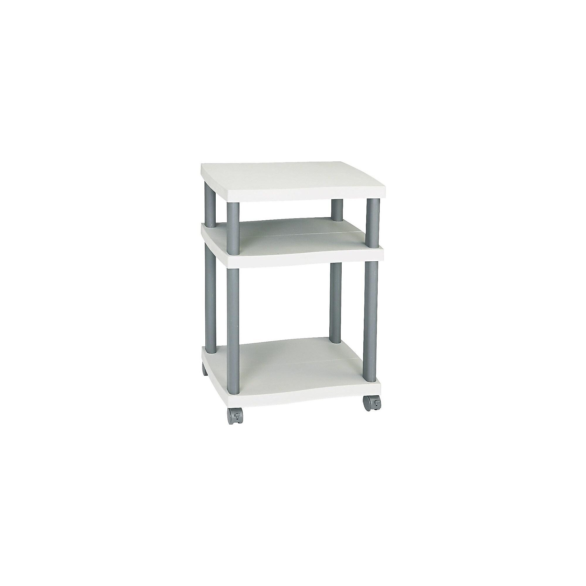 Safco Wave 3-Shelf Plastic/Poly Mobile Printer Stand with Lockable Wheels, Light Gray/Charcoal (1860GR) Sansujyuku sansujyuku.com