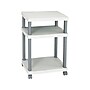 Safco Wave 3-Shelf Plastic/Poly Mobile Printer Stand with Lockable Wheels, Light Gray/Charcoal (1860GR)~#|#~sp43812625_sc7