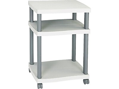 Safco Wave 3-Shelf Plastic/Poly Mobile Printer Stand with Lockable Wheels, Light Gray/Charcoal (1860GR) Sansujyuku sansujyuku.com