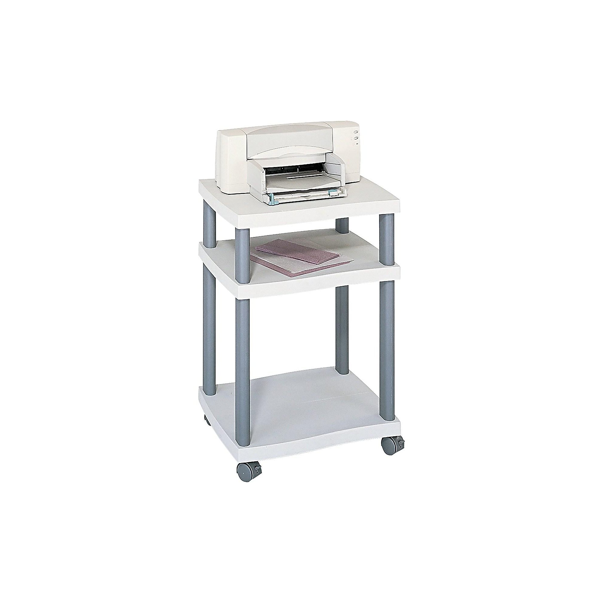 Safco Wave 3-Shelf Plastic/Poly Mobile Printer Stand with Lockable Wheels, Light Gray/Charcoal (1860GR) Sansujyuku sansujyuku.com