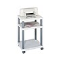 Safco Wave 3-Shelf Plastic/Poly Mobile Printer Stand with Lockable Wheels, Light Gray/Charcoal (1860GR)~#|#~sp43812626_sc7
