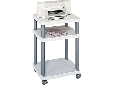 Safco Wave 3-Shelf Plastic/Poly Mobile Printer Stand with Lockable Wheels, Light Gray/Charcoal (1860GR) Sansujyuku sansujyuku.com