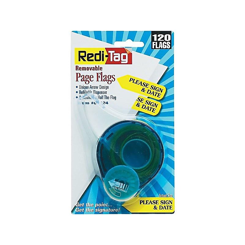 Redi-Tag Sign Here Flags, Yellow, 1.88" Wide, 120/Pack (81124) image 1