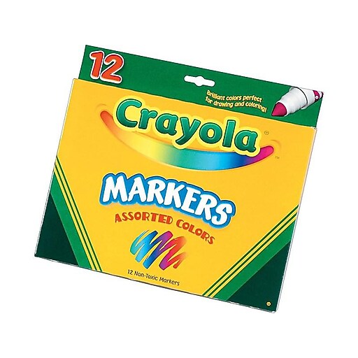Crayola® Classic Markers, Broad Line, 12/Box Staples