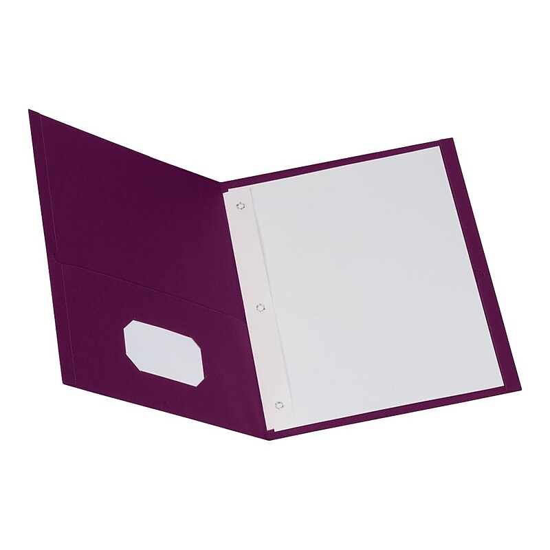 Oxford Twin Fastener Folders, Burgundy, 25/Box (OXF 57757) image 1