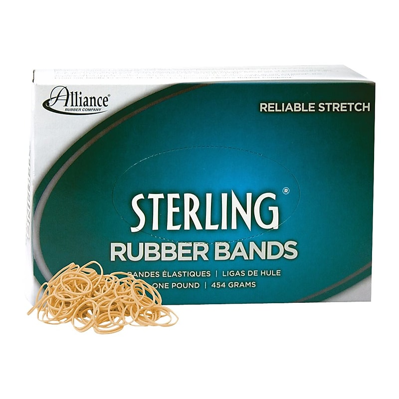 Alliance Rubber Sterling Multi-Purpose #10 Rubber Bands, 1.25" x 0.0625", Natural Crepe, 5000/Pack (24105) image 1
