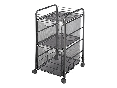 Safco Onyx Mesh Open Mobile File with Drawers - Thumbnail 3