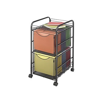 Safco Onyx Mesh Mobile File Cart with Lockable Wheels, Black (5212BL)