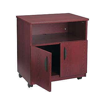 Safco Wood Mobile Machine Stand with Lockable Wheels, Mahogany (1850MH)