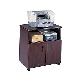 Safco Wood Mobile Machine Stand with Lockable Wheels, Mahogany (1850MH)