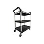 Rubbermaid 3-Shelf Plastic/Poly Mobile Utility Cart with Swivel Wheels, Black (FG342488BLA)~#|#~sp43813091_sc7