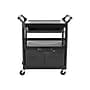 Rubbermaid 2-Shelf Plastic/Poly Mobile Utility Cart with Swivel Wheels, Black (FG345700BLA)~#|#~sp43813095_sc7