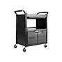 Rubbermaid 2-Shelf Plastic/Poly Mobile Utility Cart with Swivel Wheels, Black (FG345700BLA)~#|#~sp43813096_sc7