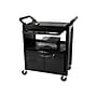Rubbermaid 2-Shelf Plastic/Poly Mobile Utility Cart with Swivel Wheels, Black (FG345700BLA)~#|#~sp43813097_sc7
