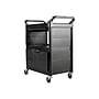 Rubbermaid 2-Shelf Plastic/Poly Mobile Utility Cart with Swivel Wheels, Black (FG345700BLA)~#|#~sp43813098_sc7