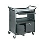 Rubbermaid 2-Shelf Plastic/Poly Mobile Utility Cart with Swivel Wheels, Black (FG345700BLA)~#|#~sp43813099_sc7